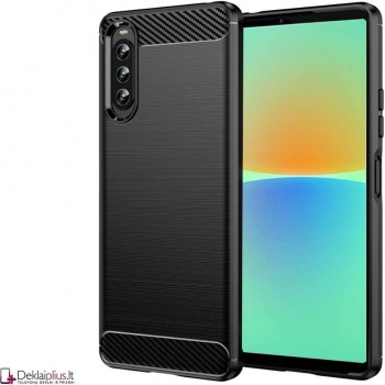 Carbon guminis dėklas - juodas (Sony Xperia 10 IV)